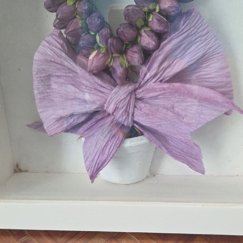 Purple Heart-Shaped Floral Display in Shadow Box - Picture 3 of 7